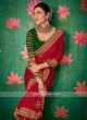 Amazing Satin Silk Red Color Saree